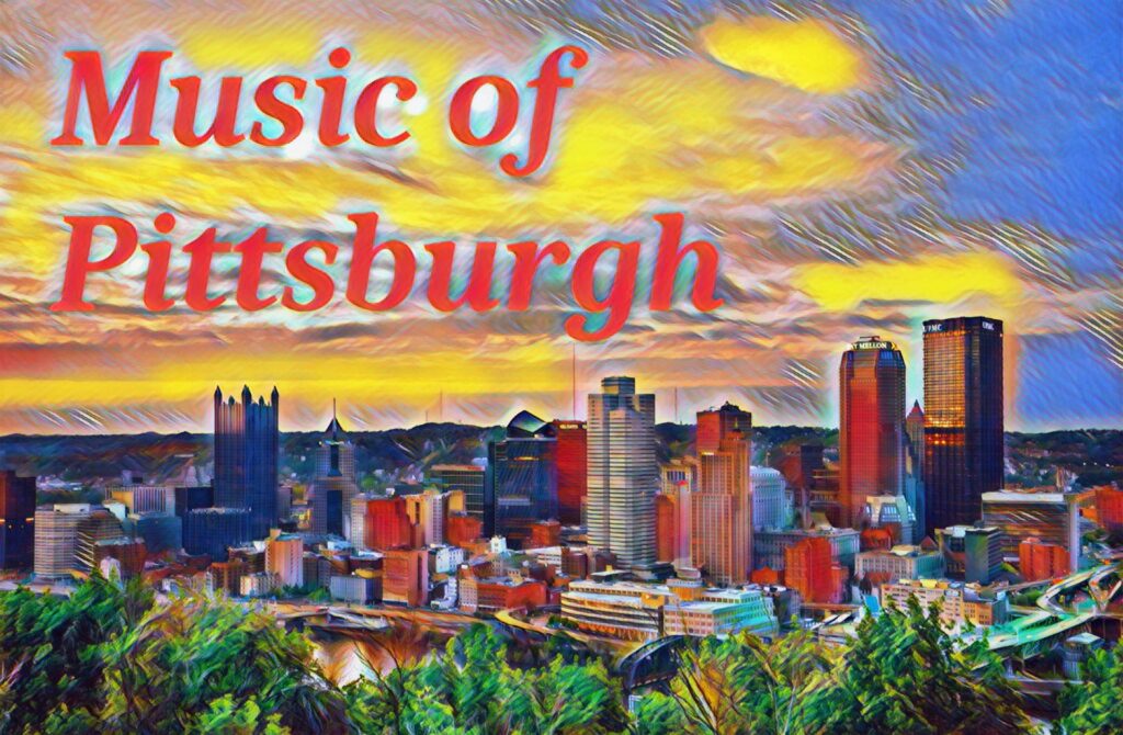 artistic skyline of Pittsburgh, Pennsylvania 